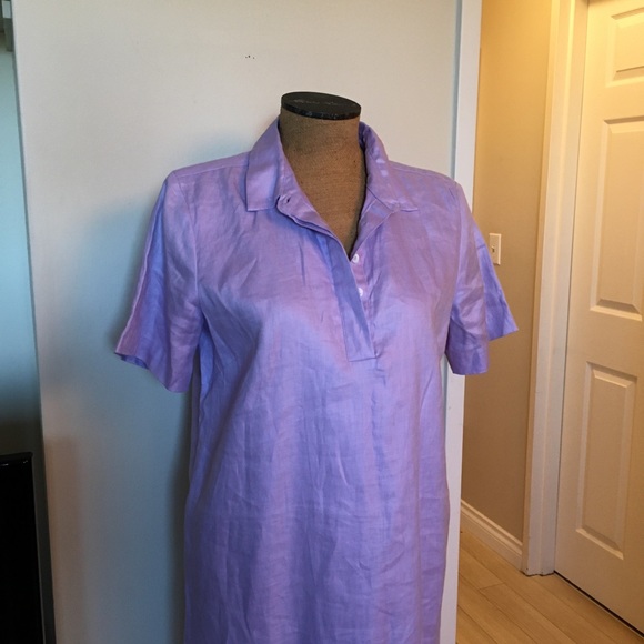 Med Simons Linen Shirtdress cotton lined pullover. Fits to 8. - Picture 2 of 9